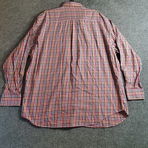 Peter Millar Shirt Mens XXL Blue Pink Check Plaid Cotton Long Sleeve Button Up - Picture 9 of 16